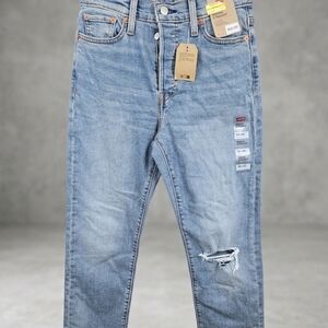 Levi's Light Blue Slim Straight Men's Jeans with Knee Rip